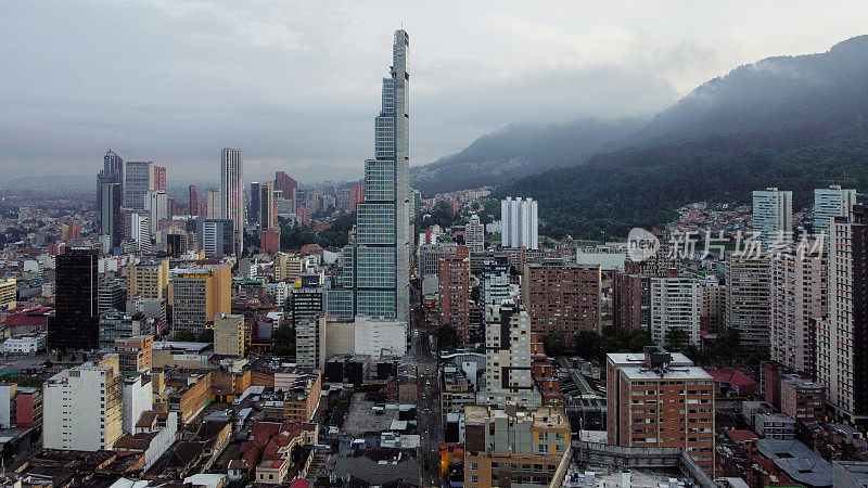 Wide angle view of Bogotà Colombia